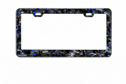 Forged Flaked Colored Carbon Fiber License Plate Frame