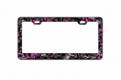 Forged Flaked Colored Carbon Fiber License Plate Frame