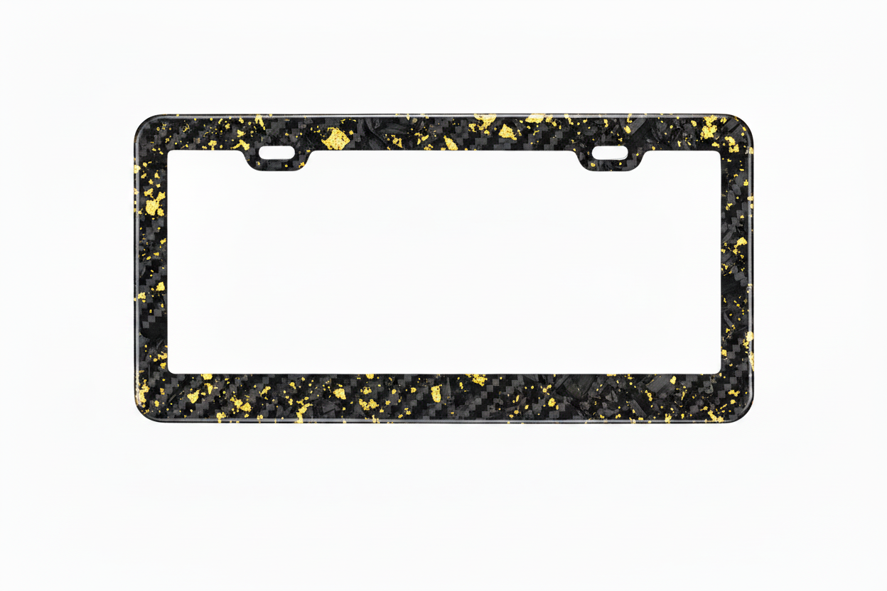 Forged Flaked Colored Carbon Fiber License Plate Frame