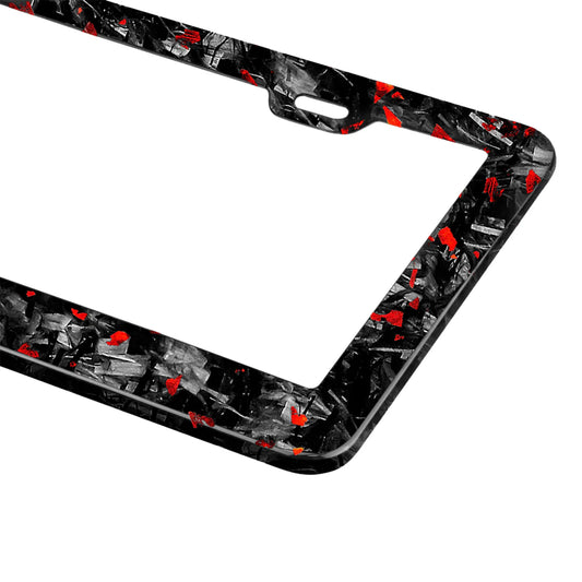 Forged Flaked Colored Carbon Fiber License Plate Frame