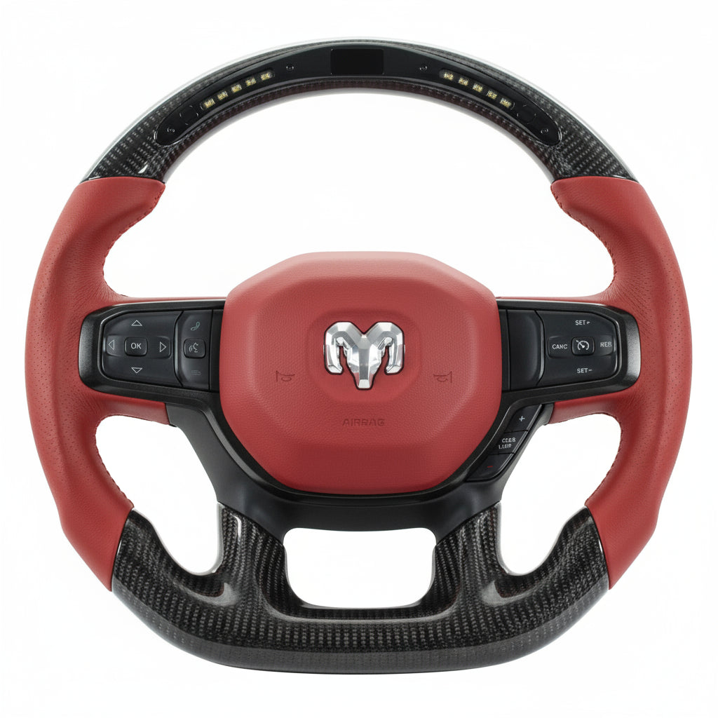 2021-2023 Dodge Ram Carbon Fiber Steering Wheel - Customizable