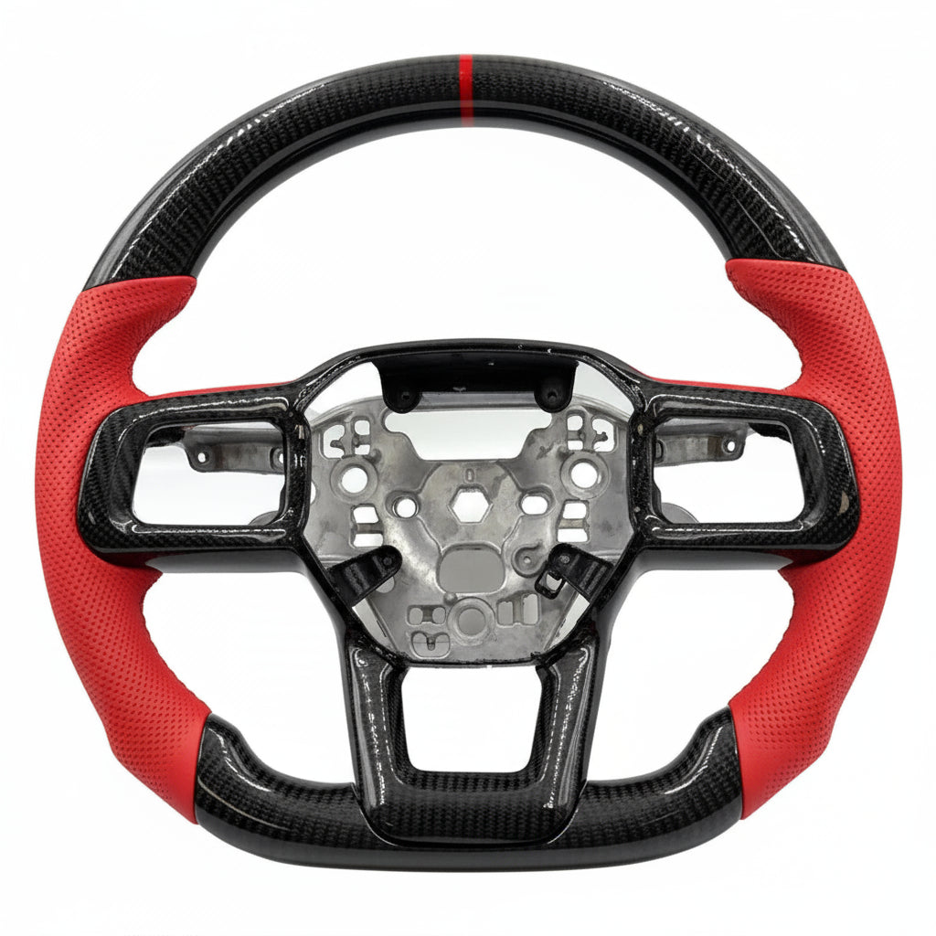 2024+ Ford Mustang Carbon Fiber Steering Wheel - Customizable